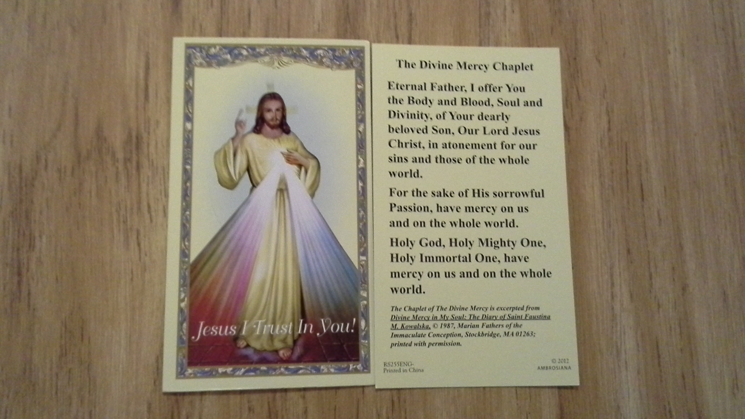 Jesus Divine Mercy/ Divine Mercy Chaplet