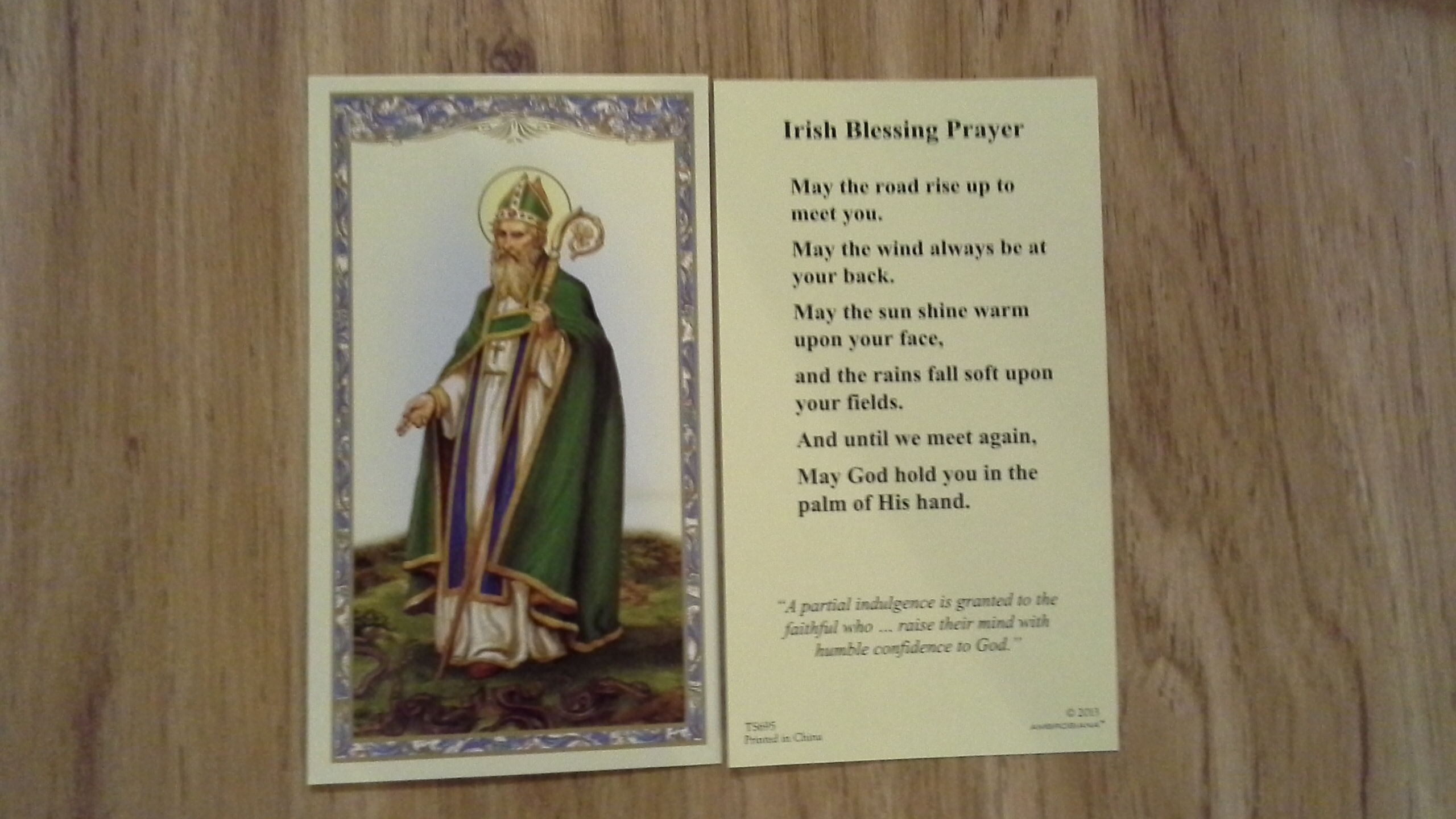 St Patrick Irish Blessing Holy Card